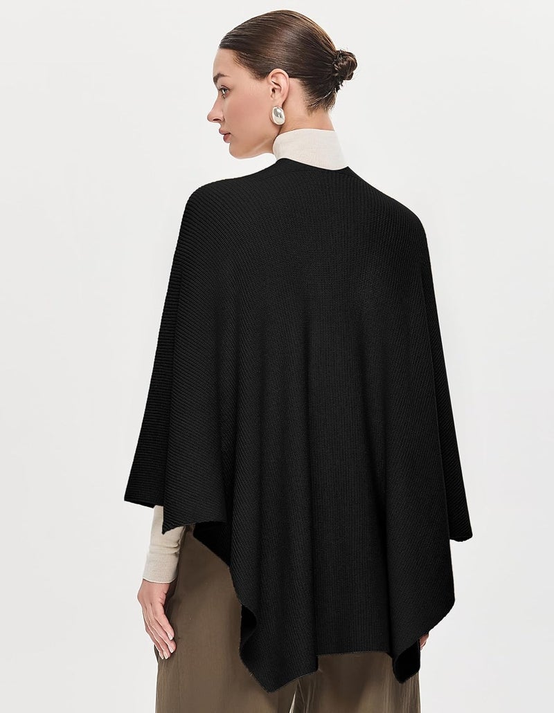 Puli Women's Elegant Shawl Wraps Soft Open Front Poncho Sweater for Spring Fall Winter - Image 4